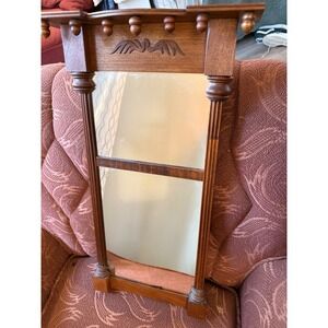 Antique Victorian Pier‎ Mirror Spindle Fluted Columns Carved Detail Trumeau